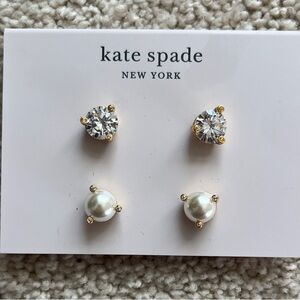 Kate Spade Gold and White Kids Earrings Set
